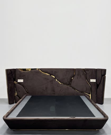 Upholstered velvet TY bed