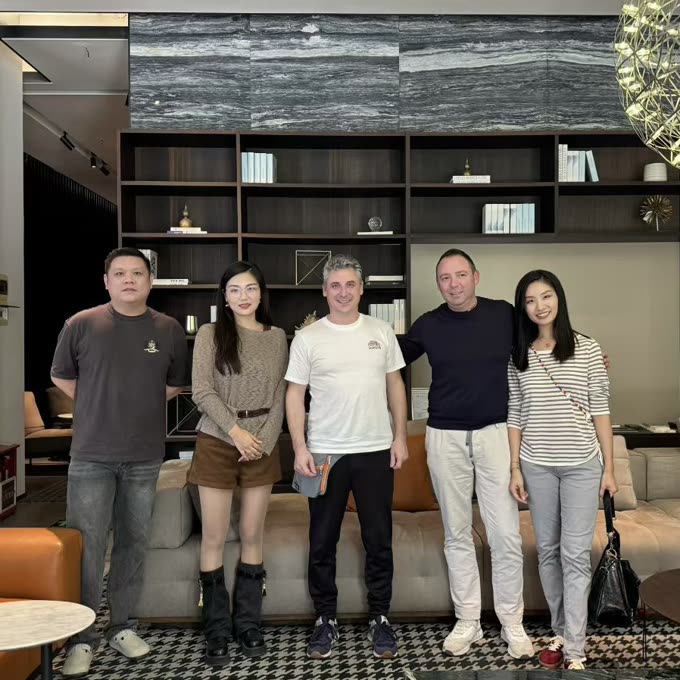 Buyers and the TY team in the showroom