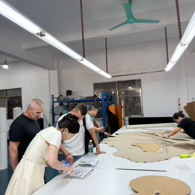 Pattern cutting during a factory visit